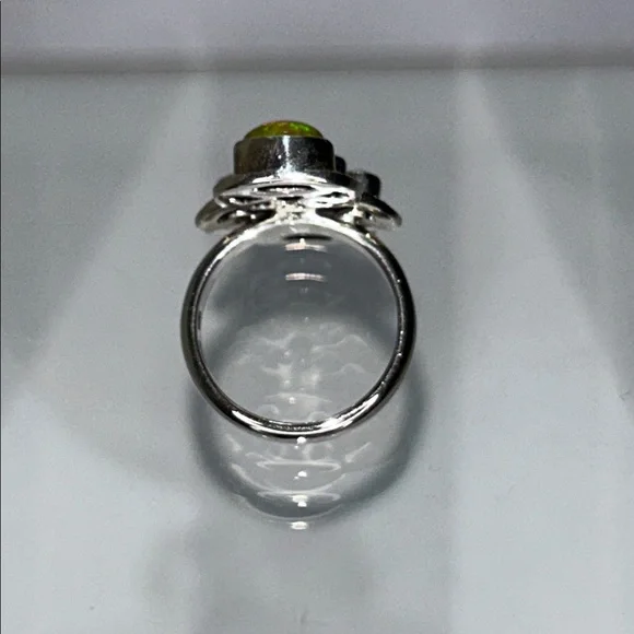 NWOT Genuine Ethiopian Opal Blue Topaz Gemstone Sterling Silver Ring Bohemian - Picture 7 of 11